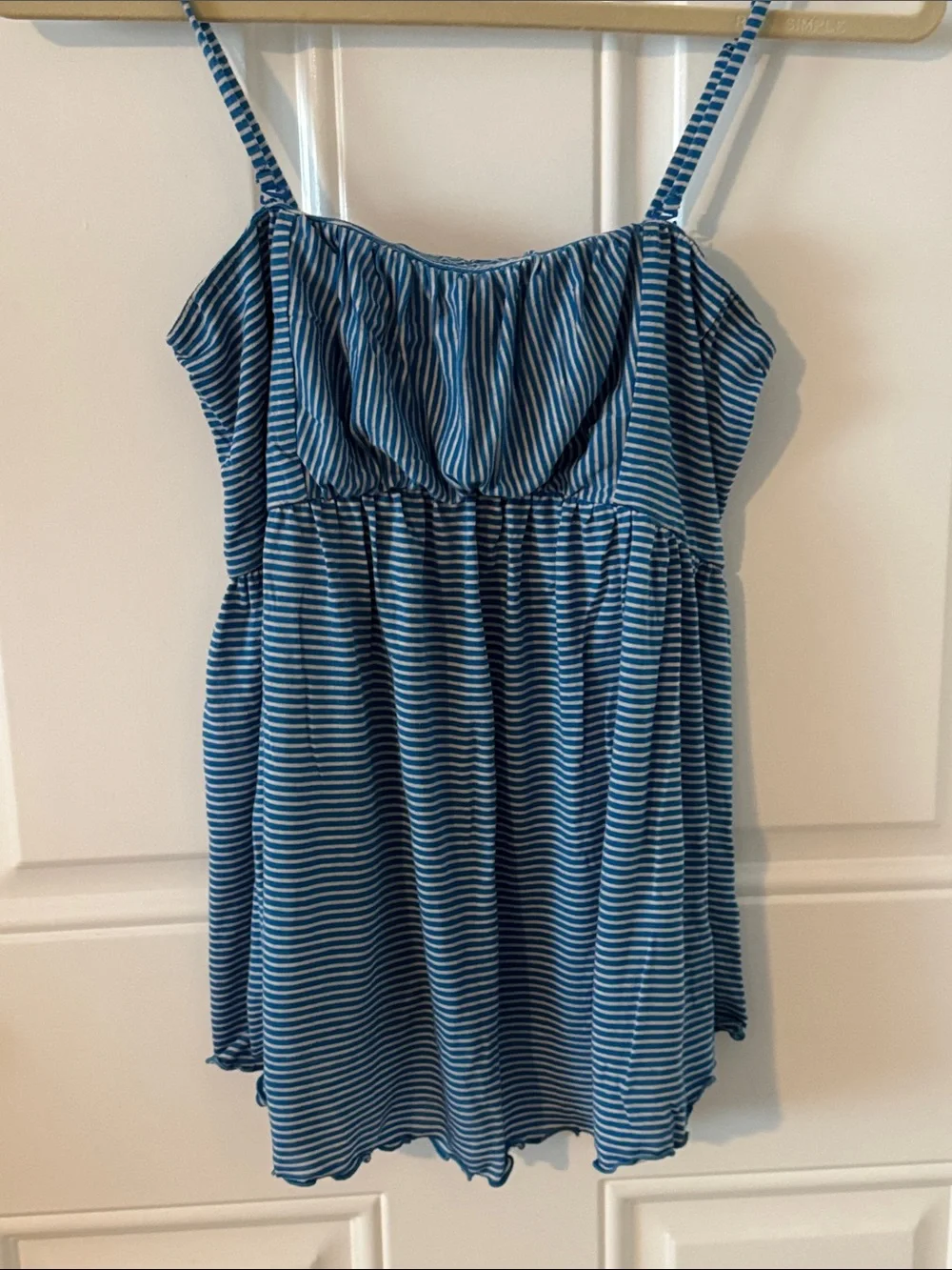 Free People Y2K Blue Striped Spaghetti-Strap Cami